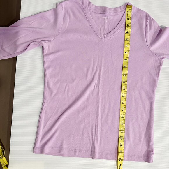 🍂Women Juniors Lands' End Long Sleeve Soft Cotton Top Size XS/P - Picture 5 of 8